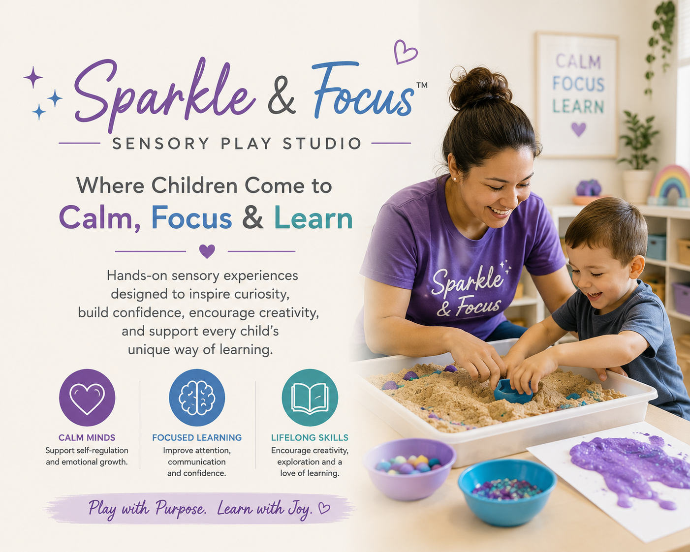 Child engaging with Sparkle & Focus toy